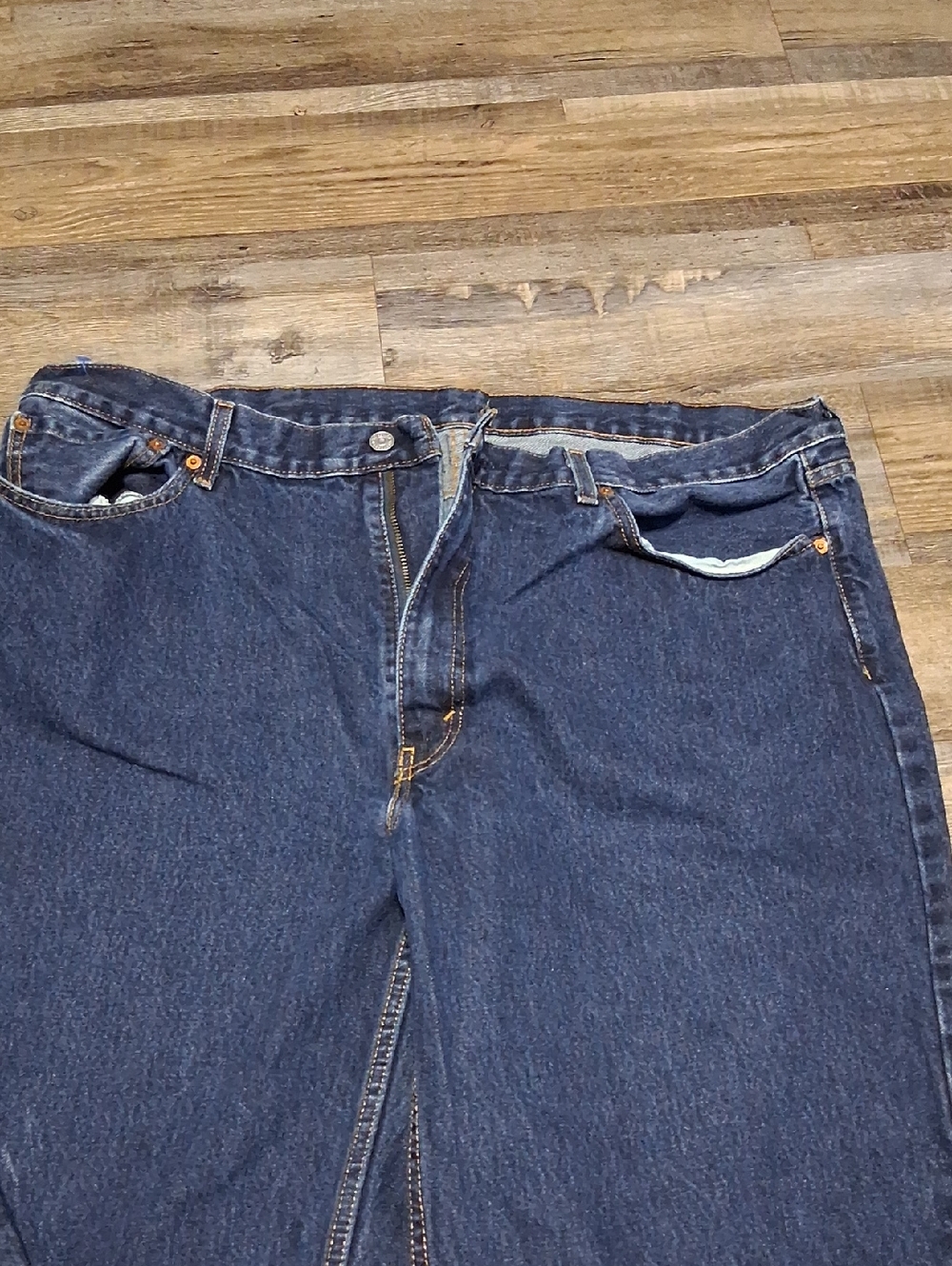 Straight-Leg Men's Jeans in Dark Blue Denim